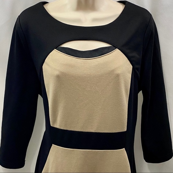 Dots Women’s Knit Midi Sheath Dress L 3/4 Sleeves - Picture 2 of 16